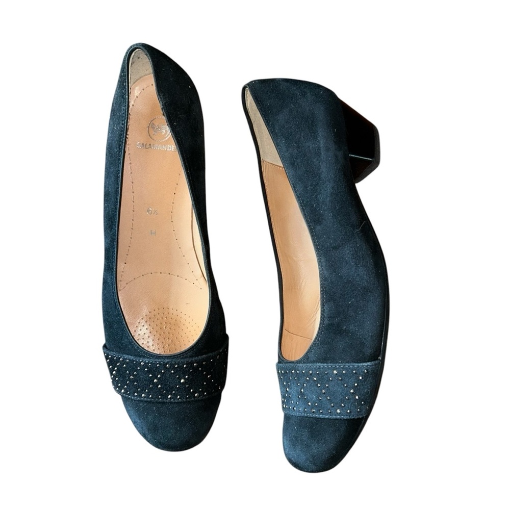 Salamander Luftpolster Black Leather Low‎ Pumps Heels Comfort Women's US Size 9